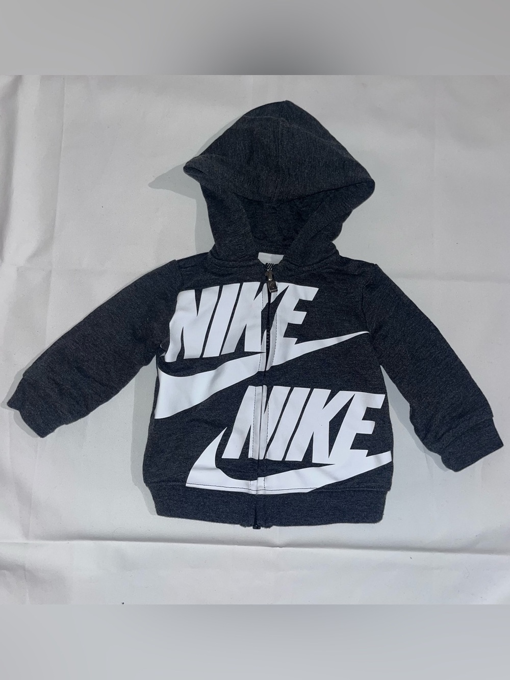 Nike 6M Charcoal Zip Hoodie Big Logo